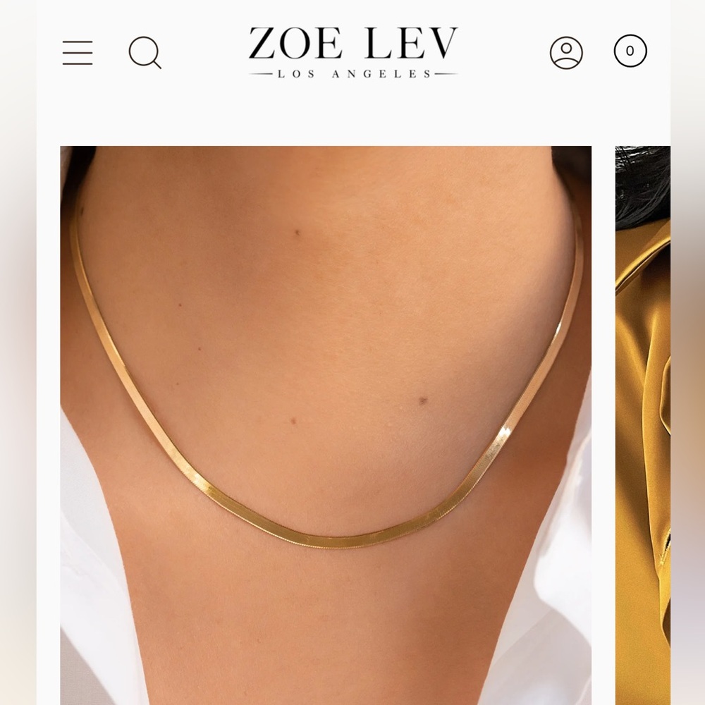 Zoe Lev gold vermeil herringbone necklace